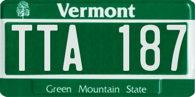 VT license plate TTA187
