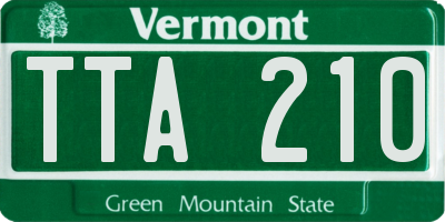 VT license plate TTA210