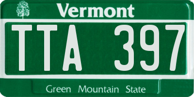 VT license plate TTA397
