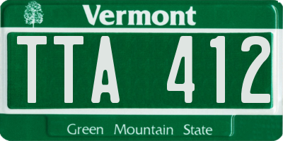 VT license plate TTA412