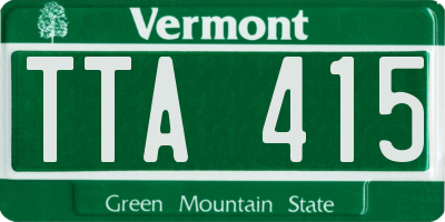 VT license plate TTA415