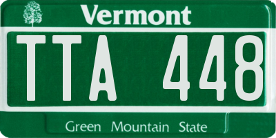 VT license plate TTA448