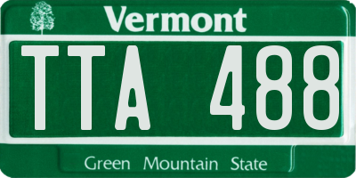 VT license plate TTA488