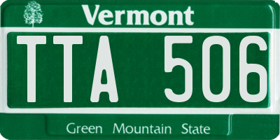 VT license plate TTA506