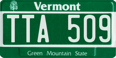 VT license plate TTA509
