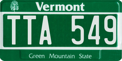VT license plate TTA549