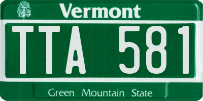 VT license plate TTA581