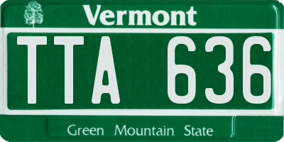 VT license plate TTA636