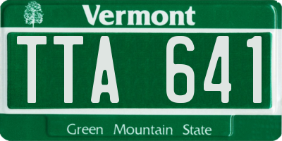 VT license plate TTA641