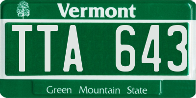 VT license plate TTA643