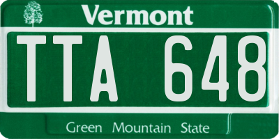 VT license plate TTA648