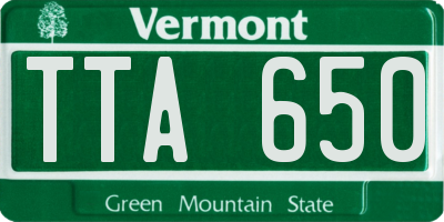 VT license plate TTA650