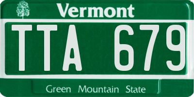 VT license plate TTA679
