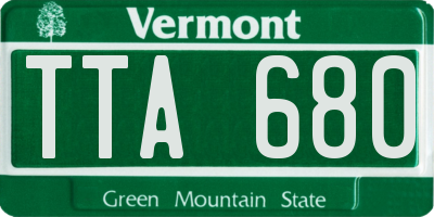 VT license plate TTA680