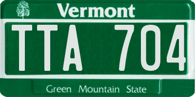 VT license plate TTA704