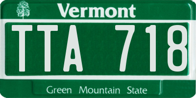 VT license plate TTA718
