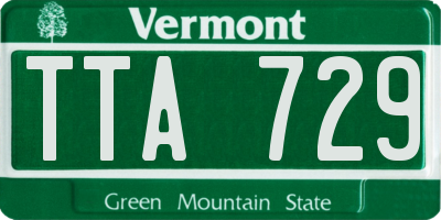 VT license plate TTA729