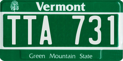VT license plate TTA731
