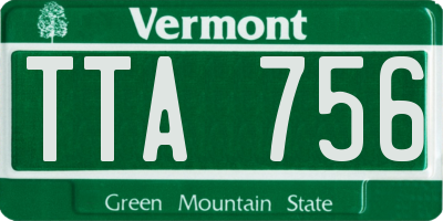 VT license plate TTA756