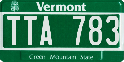 VT license plate TTA783