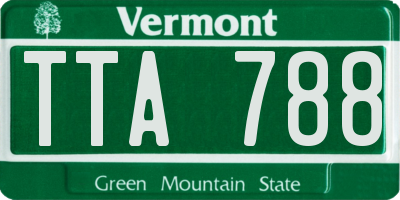 VT license plate TTA788