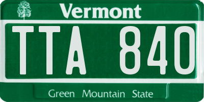 VT license plate TTA840