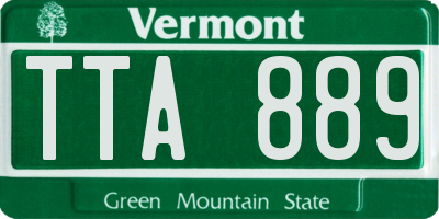 VT license plate TTA889