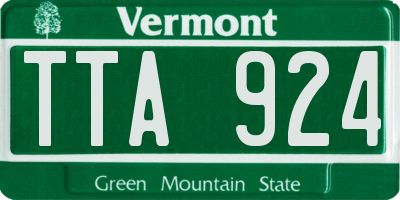 VT license plate TTA924