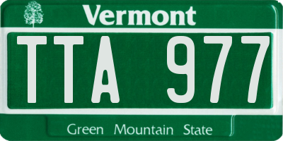VT license plate TTA977