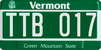 VT license plate TTB017