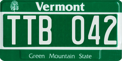 VT license plate TTB042