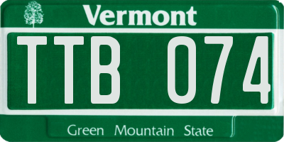 VT license plate TTB074