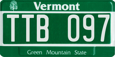 VT license plate TTB097