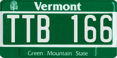 VT license plate TTB166