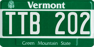 VT license plate TTB202