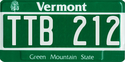 VT license plate TTB212