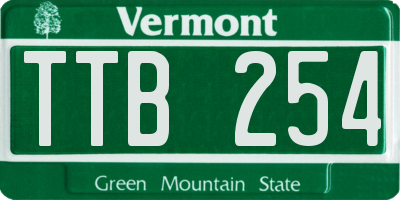 VT license plate TTB254