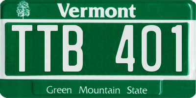 VT license plate TTB401