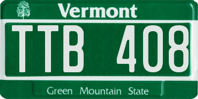 VT license plate TTB408