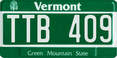VT license plate TTB409