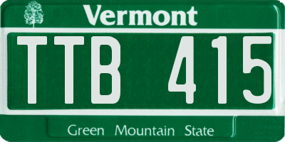 VT license plate TTB415