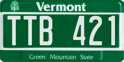 VT license plate TTB421