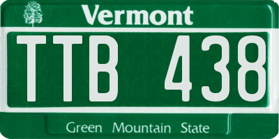 VT license plate TTB438