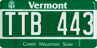 VT license plate TTB443