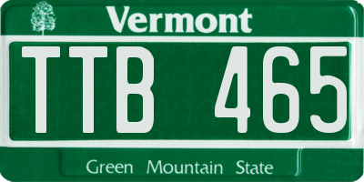 VT license plate TTB465
