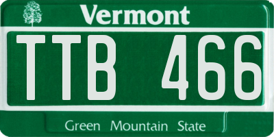 VT license plate TTB466