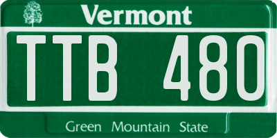 VT license plate TTB480
