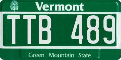 VT license plate TTB489