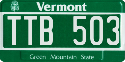 VT license plate TTB503