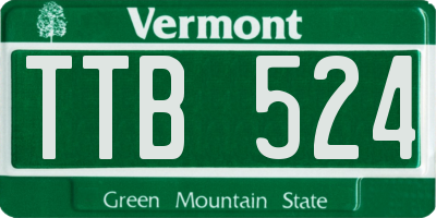 VT license plate TTB524